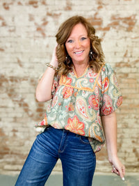 Wynn Paisley Print Top