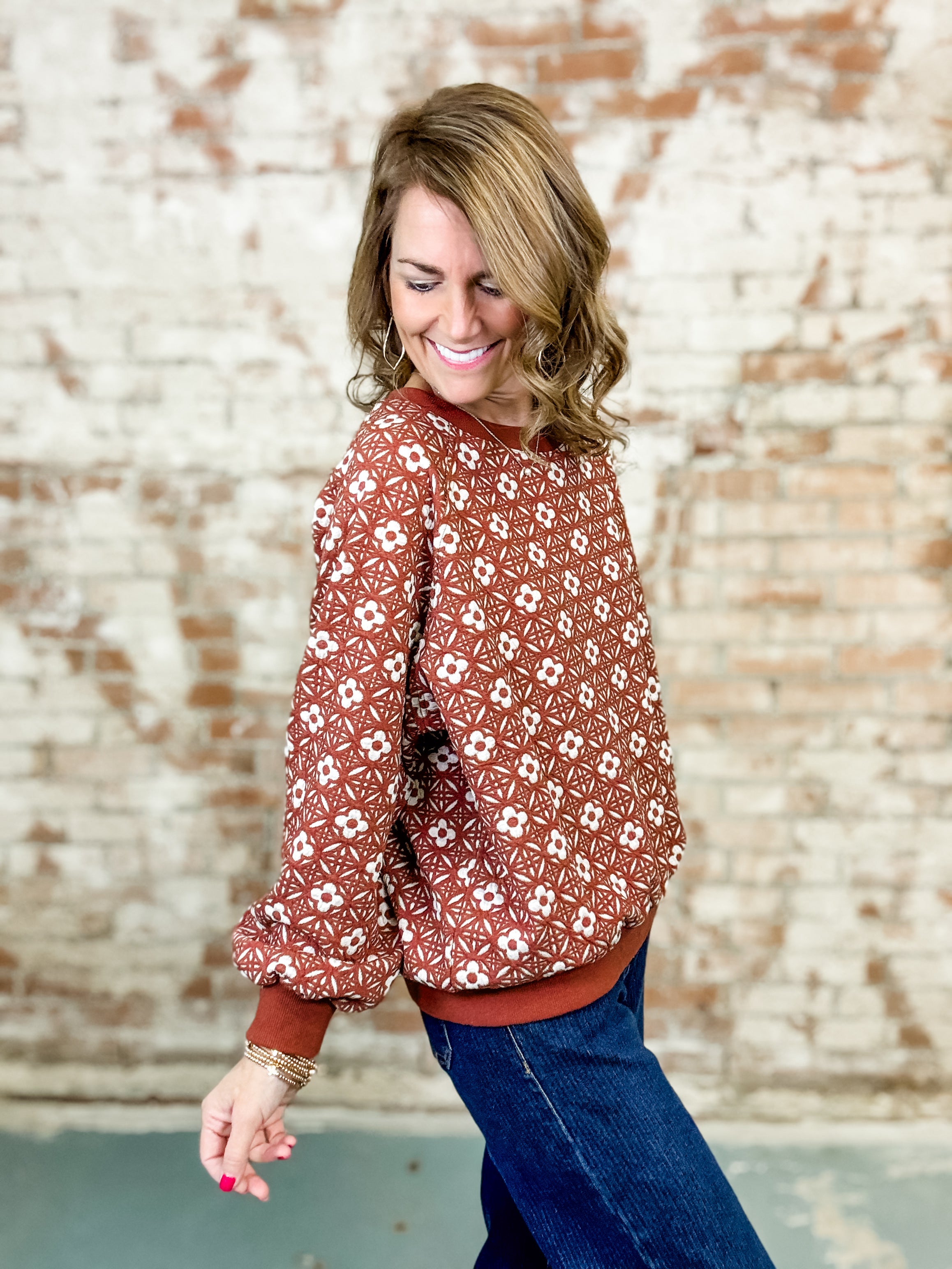 Geo Textured Jaquard Top