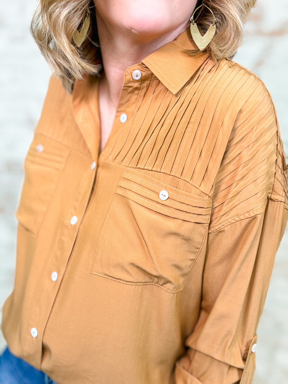 Nocona Pintuck Button Up Top