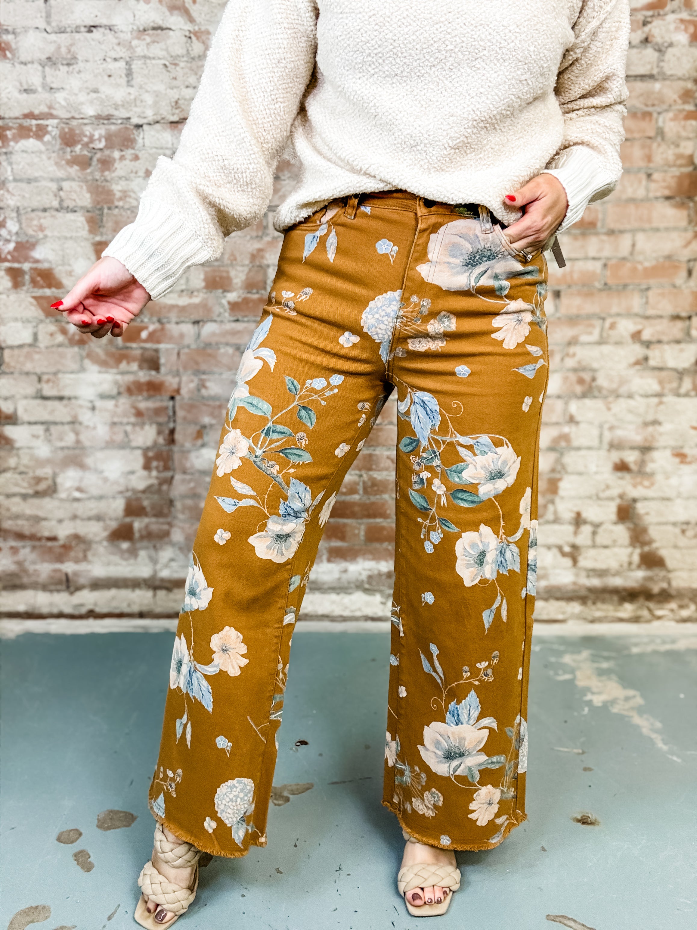 Golden Kiwi Floral Pants