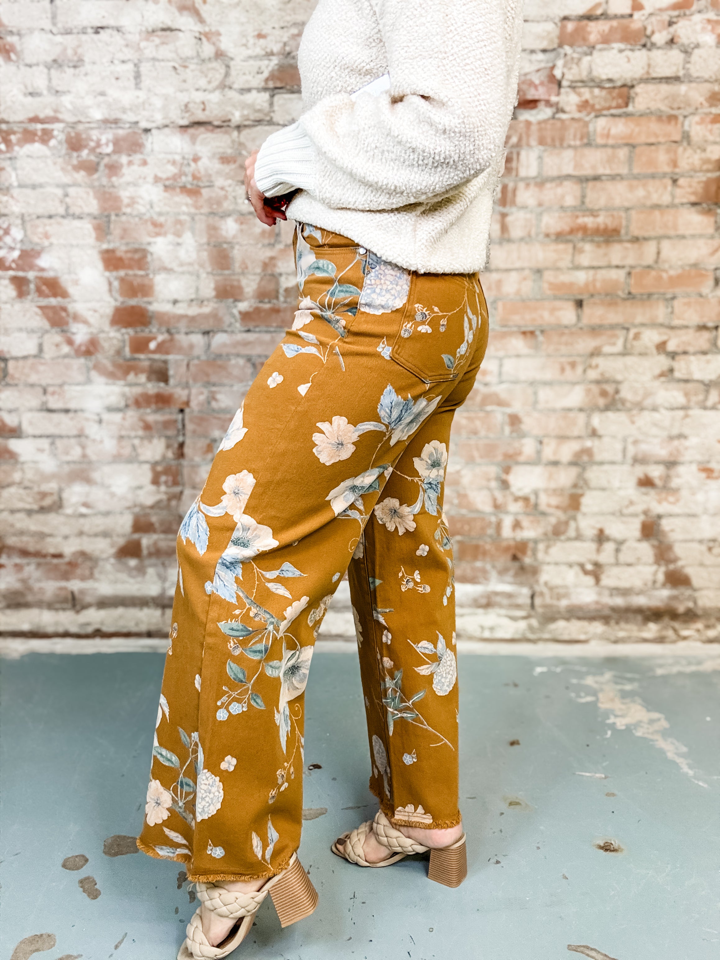 Golden Kiwi Floral Pants