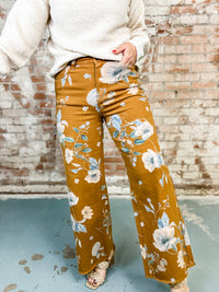 Golden Kiwi Floral Pants