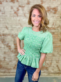 Gigi Wavy Smocked Top