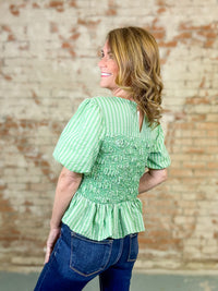 Gigi Wavy Smocked Top