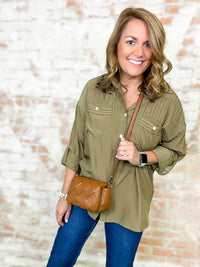 Jodee Pintuck Button Up Top