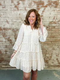 Lizbeth Textured Chiffon Dress