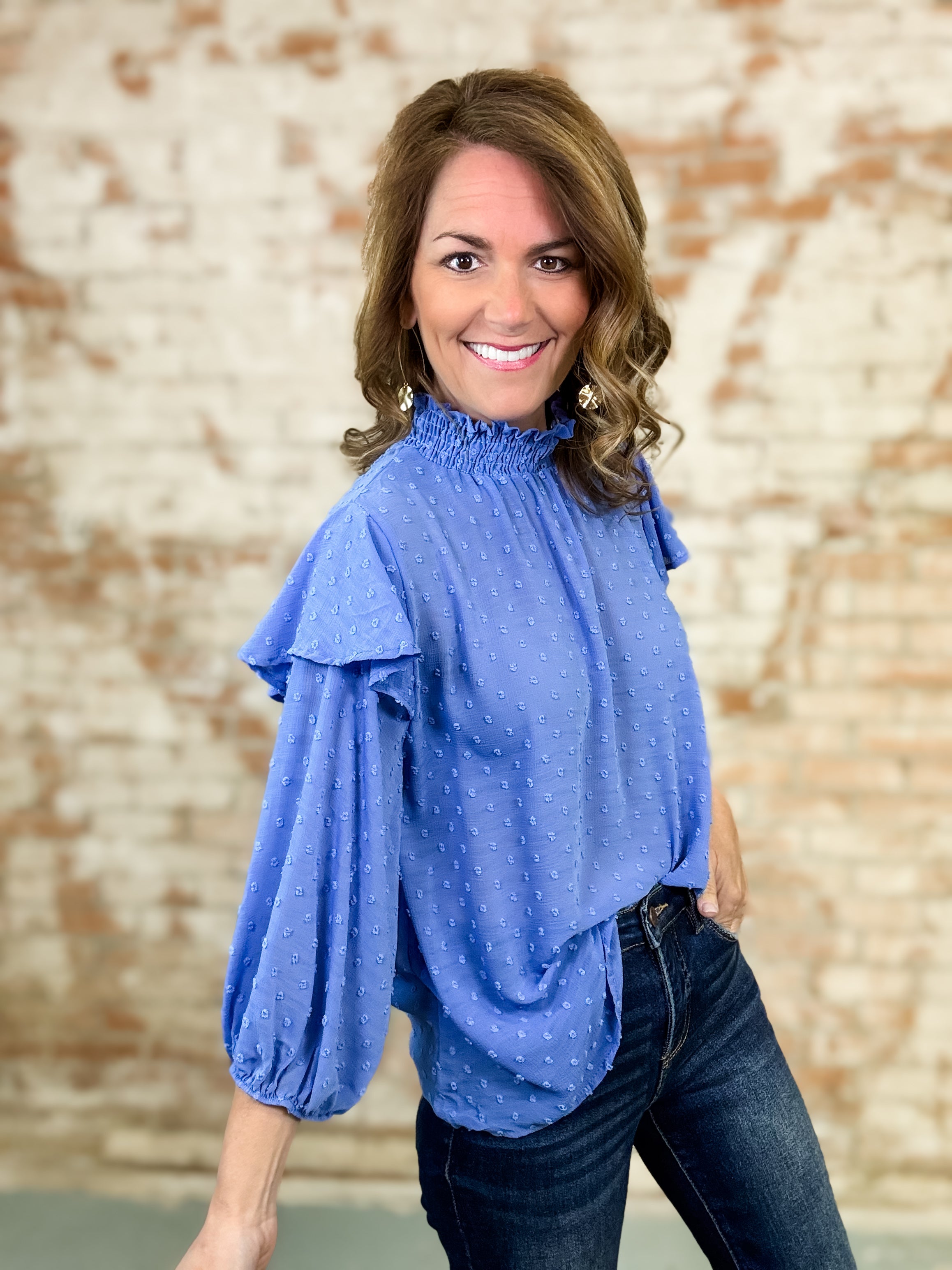 Inaya Pom Pom Chiffon Top