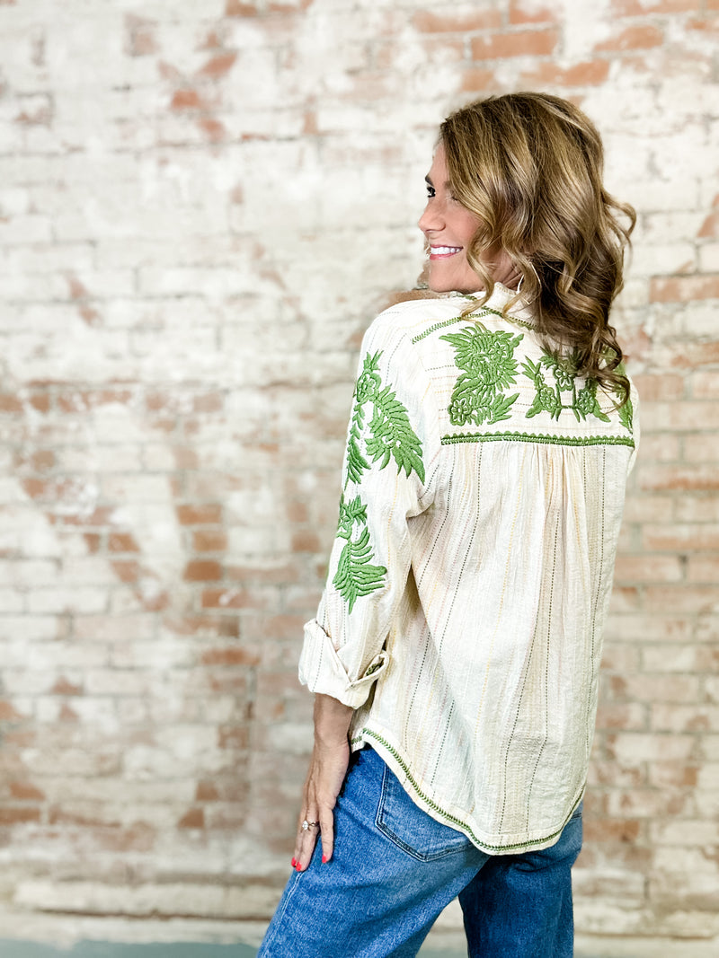 Sister Mary Lizette Embroidered Top