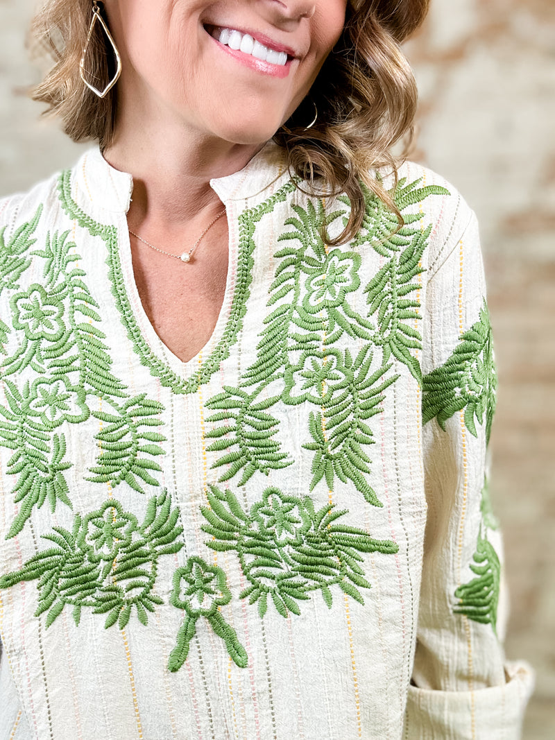 Sister Mary Lizette Embroidered Top
