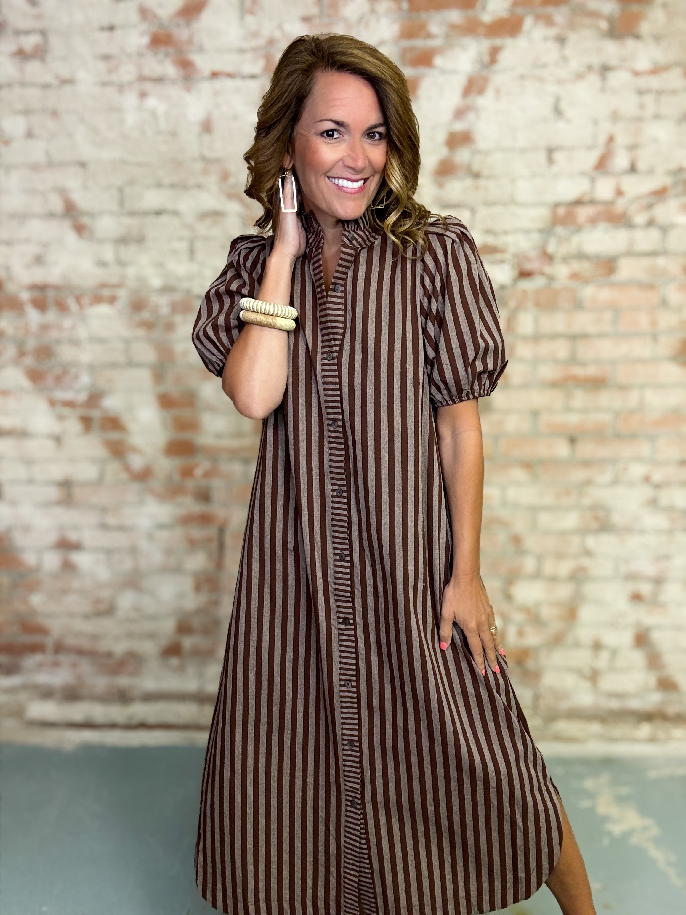 Karyn Stripe Midi Dress