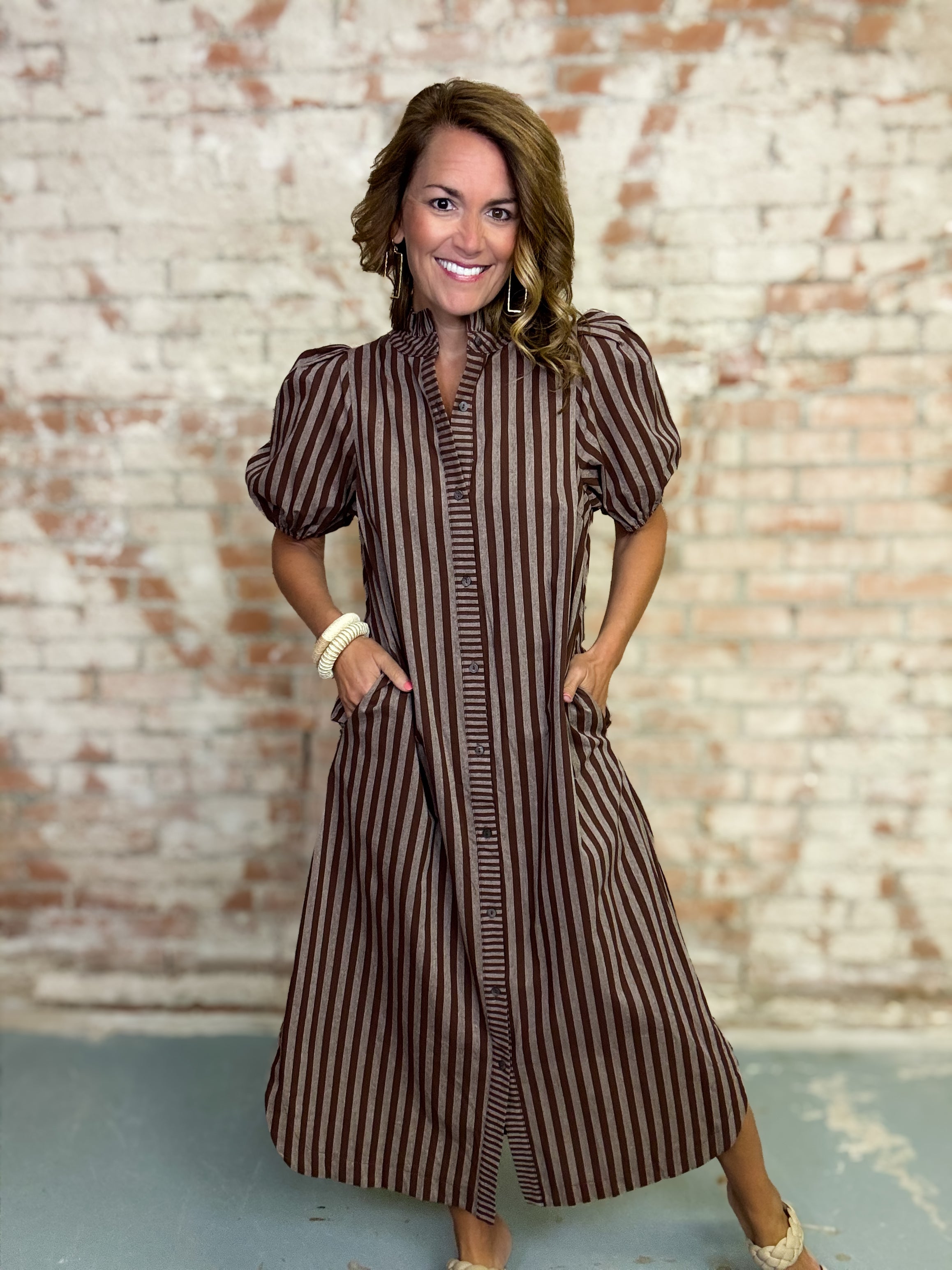 Karyn Stripe Midi Dress