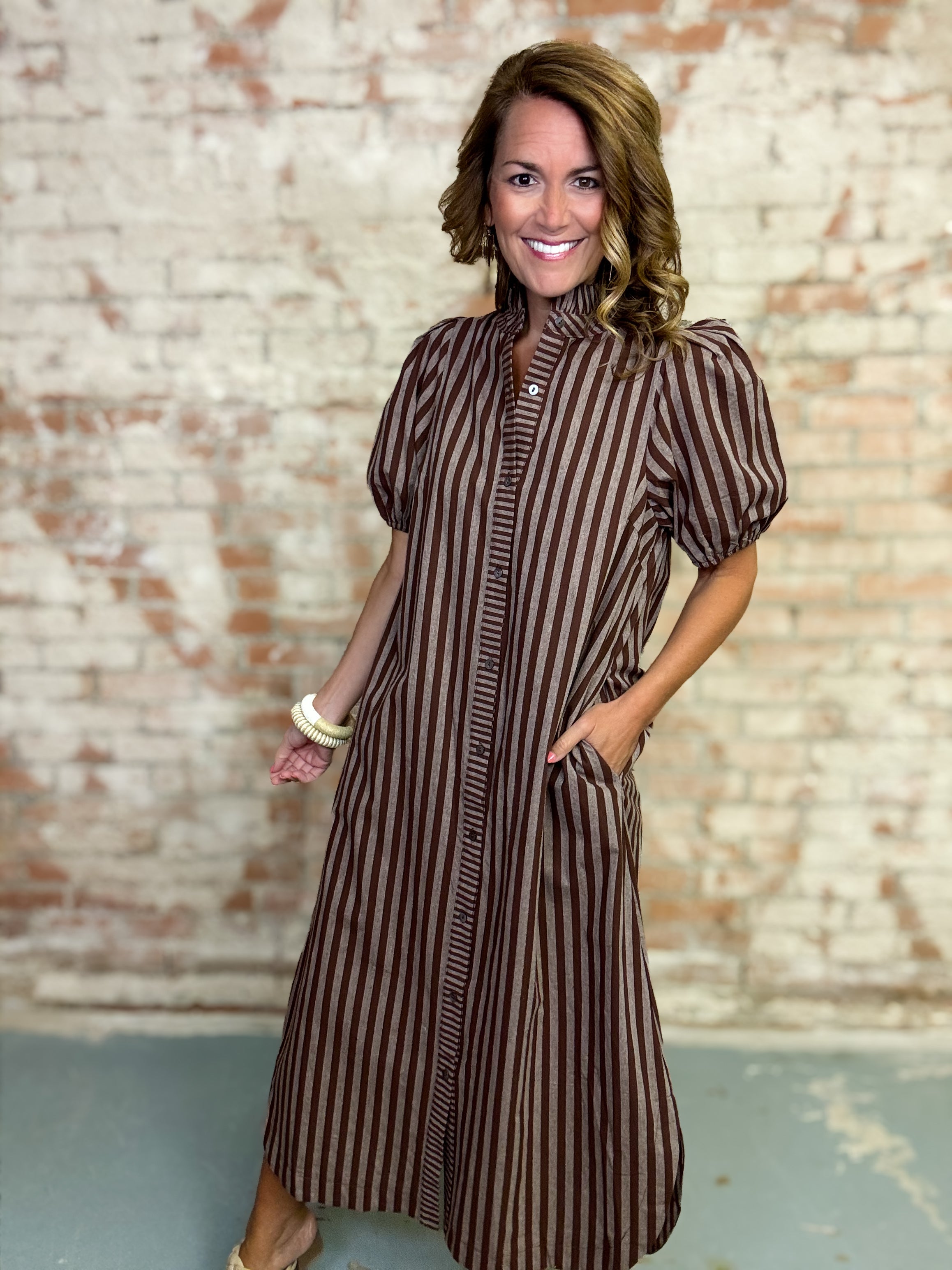 Karyn Stripe Midi Dress