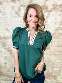 Christy Leopard Trim Top