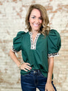 Christy Leopard Trim Top
