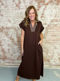 Olga Solid Midi Dress