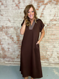 Olga Solid Midi Dress