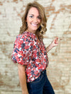 Aubrey Jacquard Puff Sleeve Top