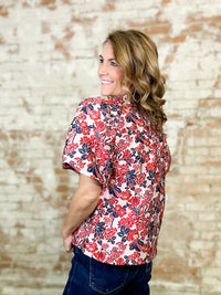 Aubrey Jacquard Puff Sleeve Top