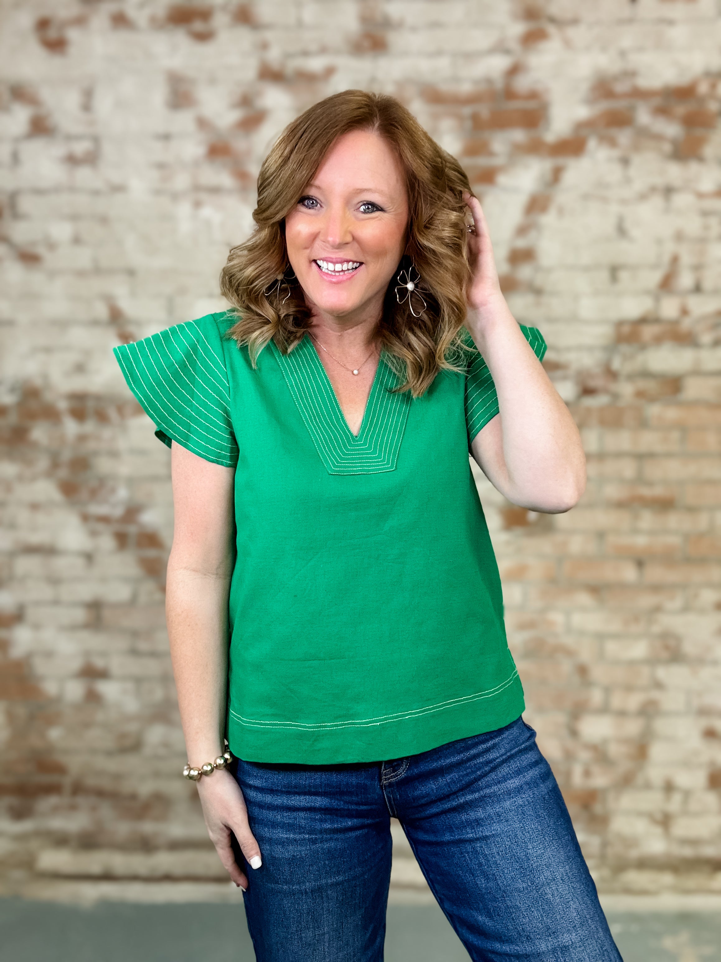 THML Layla Flutter Sleeve Top