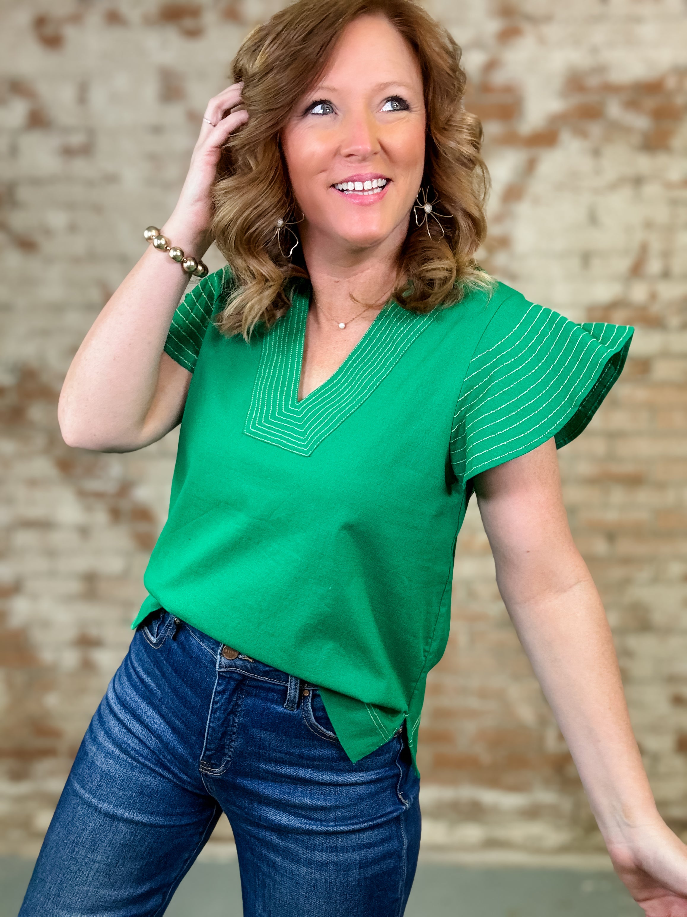 THML Layla Flutter Sleeve Top