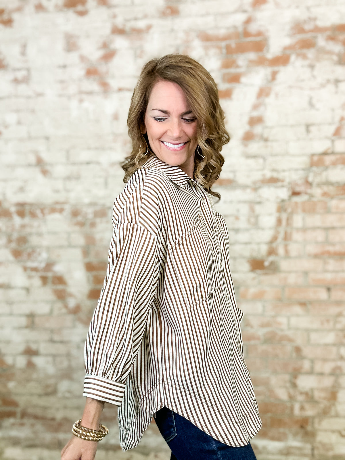 Shawnee Double Pocket Stripe Top