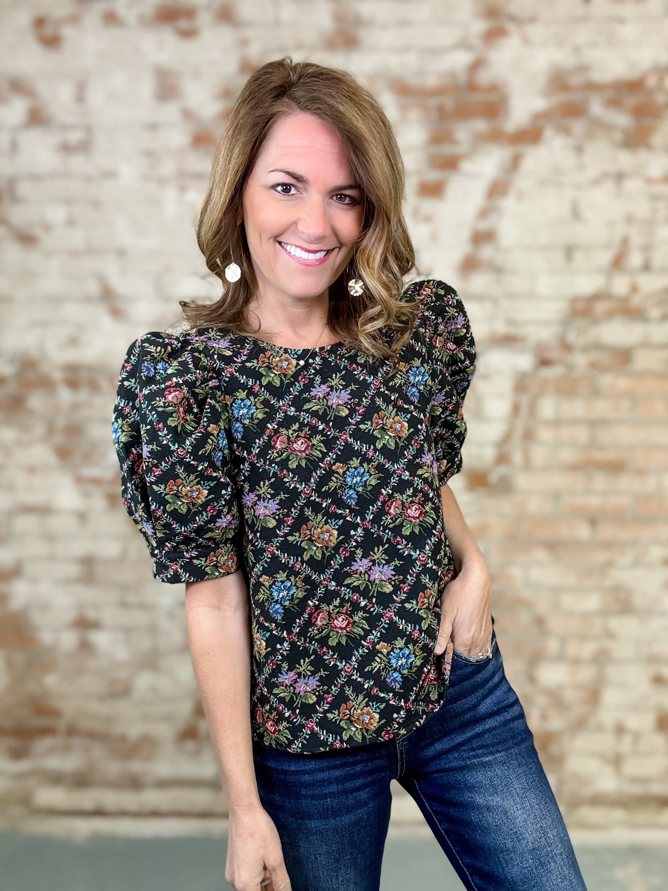Vail Floral Puff Sleeve Top