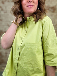 Gretel Poplin Button Down Top