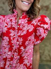 Abbie Floral Eyelet Top