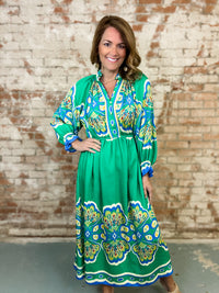 Adeline Plume Border Dress