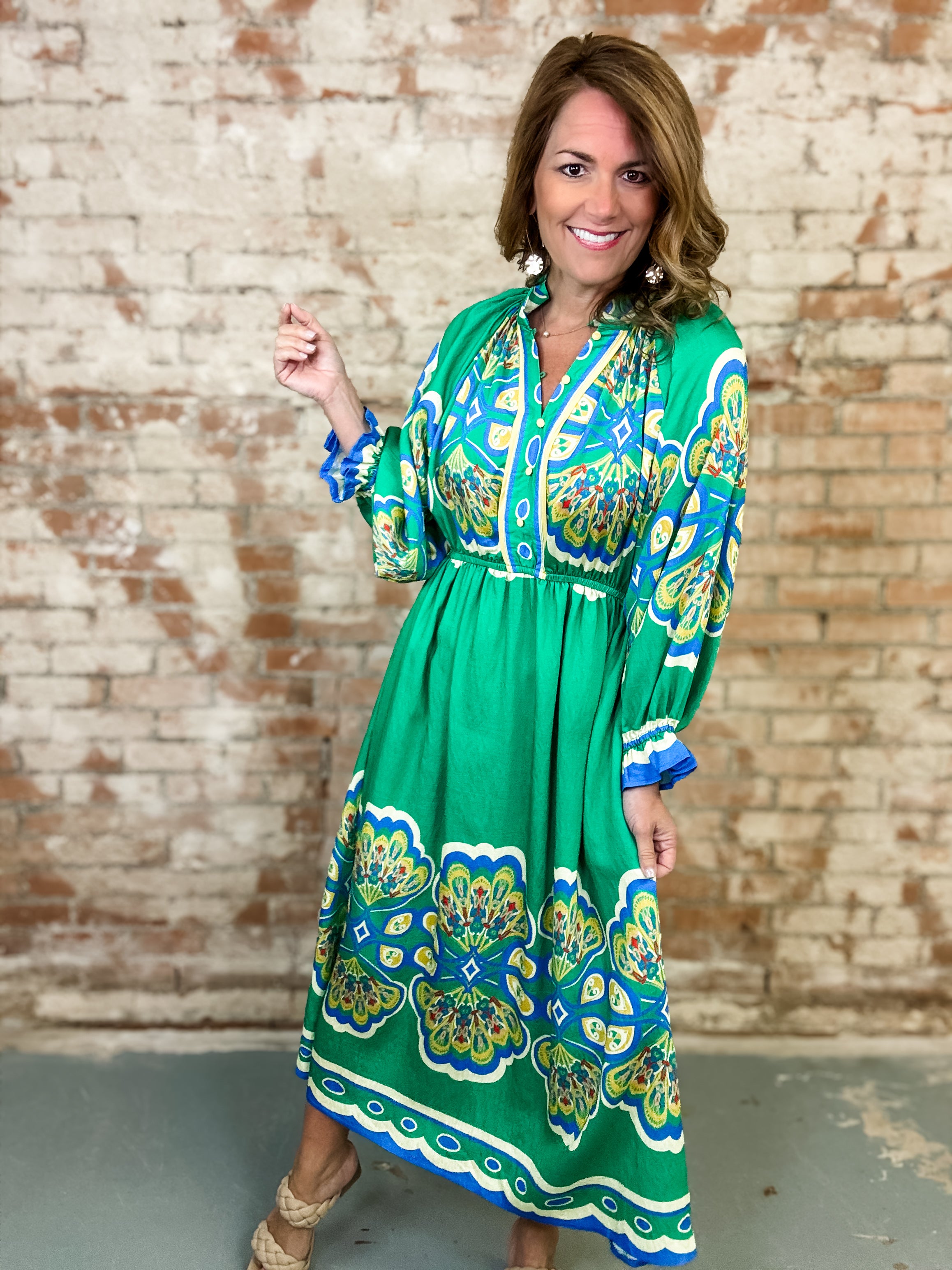 Adeline Plume Border Dress