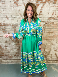 Adeline Plume Border Dress