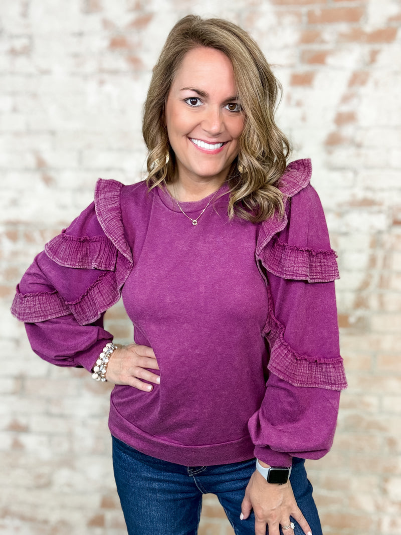 RaeAnn Ruffle Sleeve Top