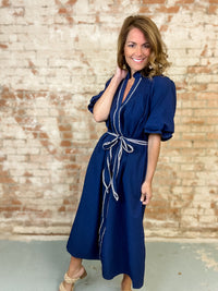 Romney Ruffle Collared Midi Dress