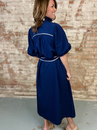 Romney Ruffle Collared Midi Dress