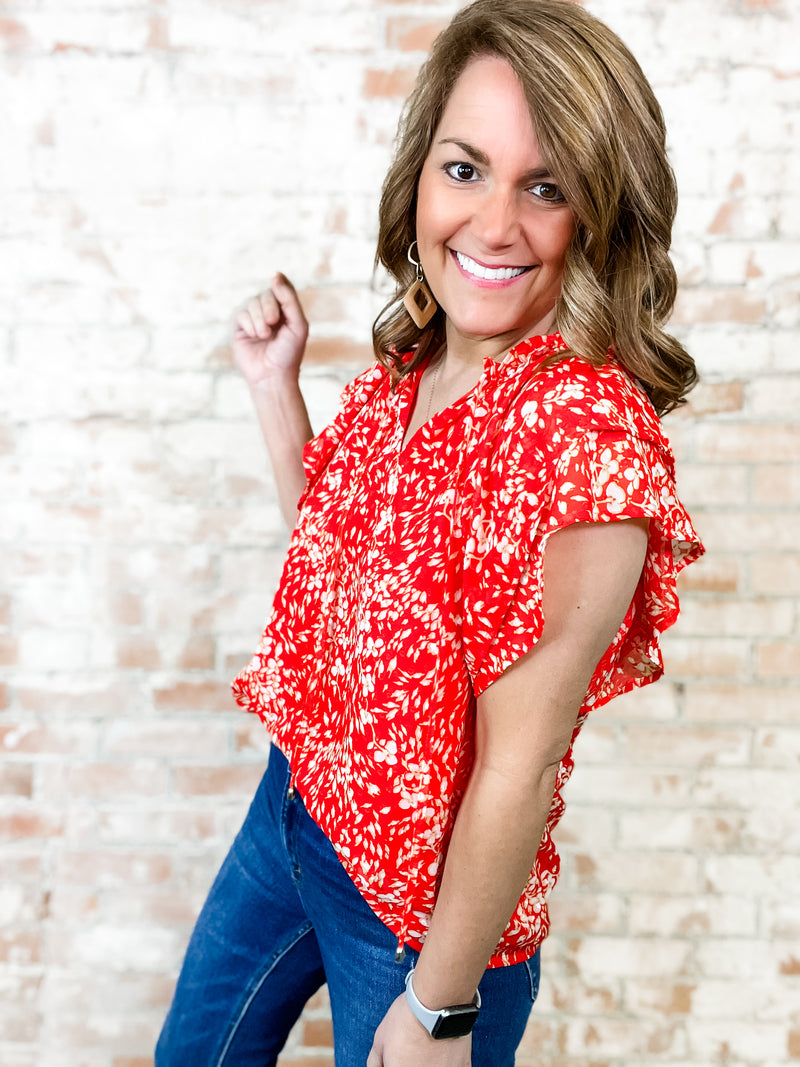 Adrienne Floral Ruffle Top