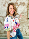 THML Gentry Floral Tassel Tie Top