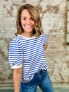 Brynn Blue Stripe Top