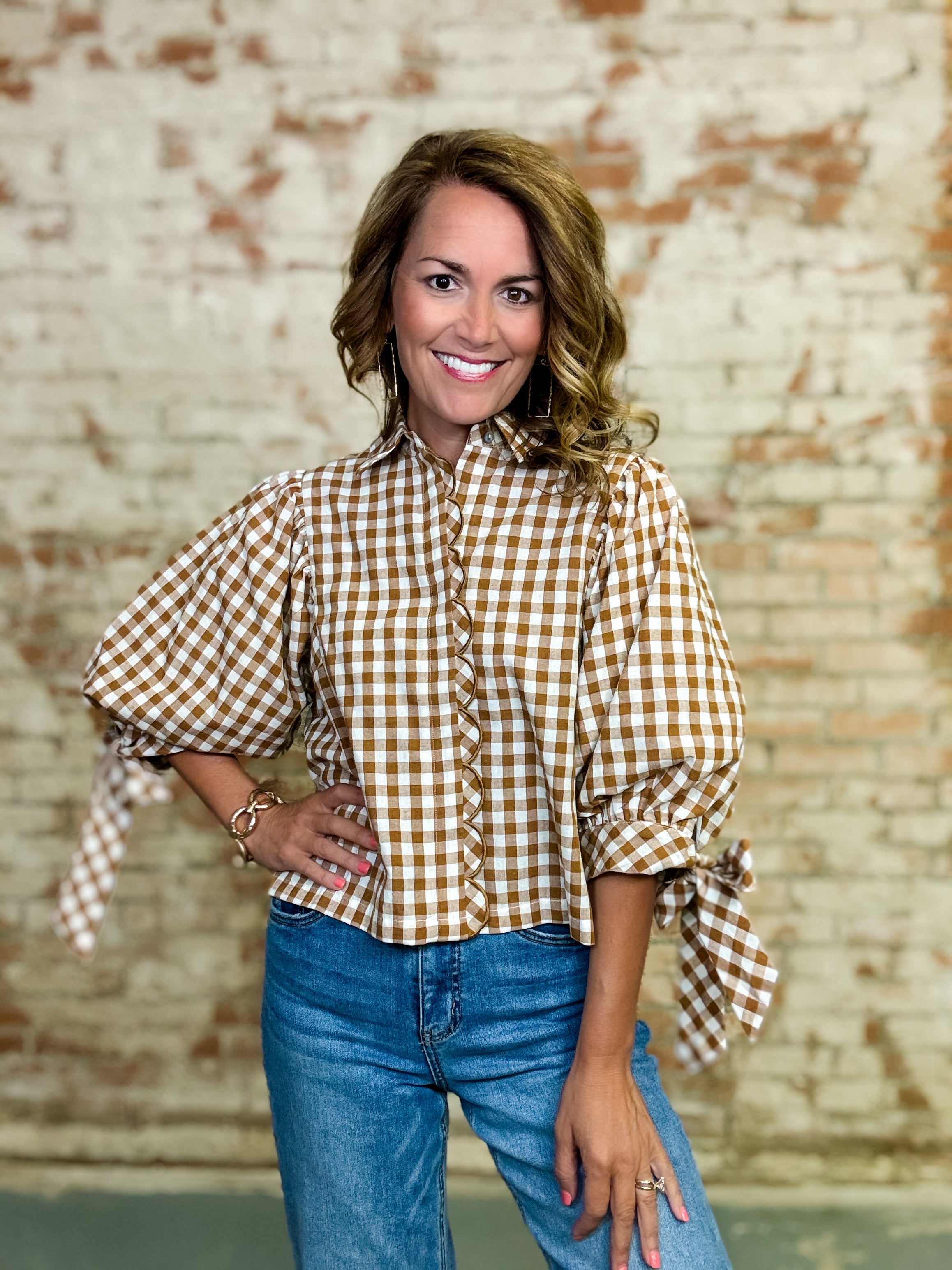 Evie Gingham Top