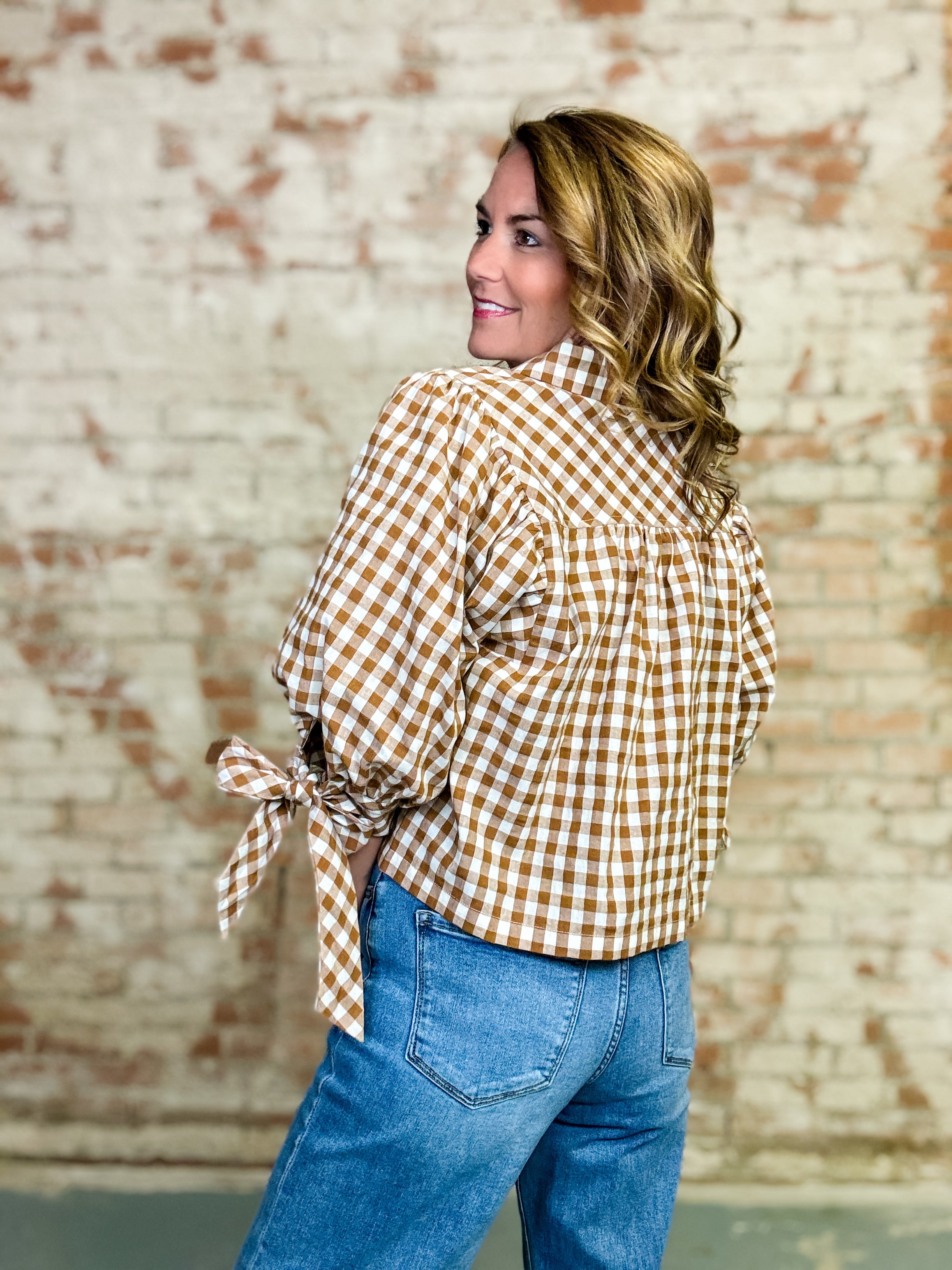 Evie Gingham Top
