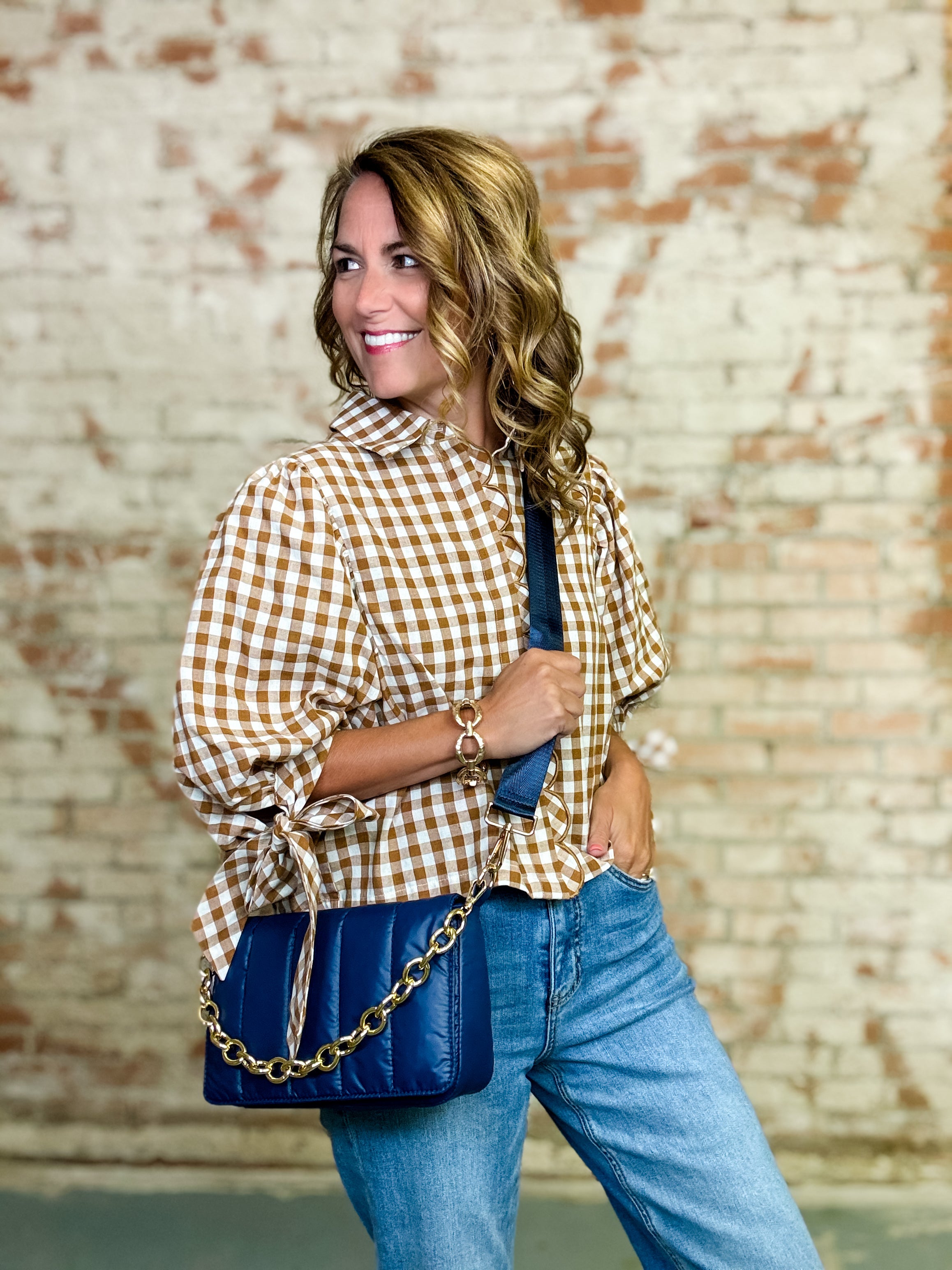 Evie Gingham Top