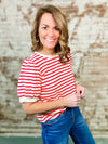 Connie Red Stripe Top