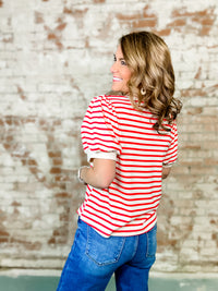 Connie Red Stripe Top
