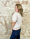 Tasha Embroidered Stripe Top