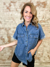 Linzy Front Pocket Denim Top