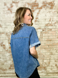 Linzy Front Pocket Denim Top