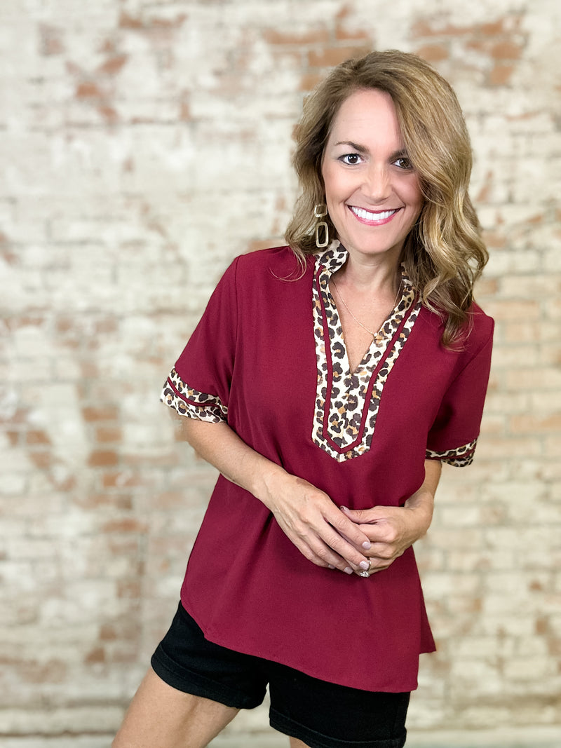Rory Leopard Caftan Style Top