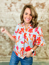 THML Leanna Floral Stripe Top