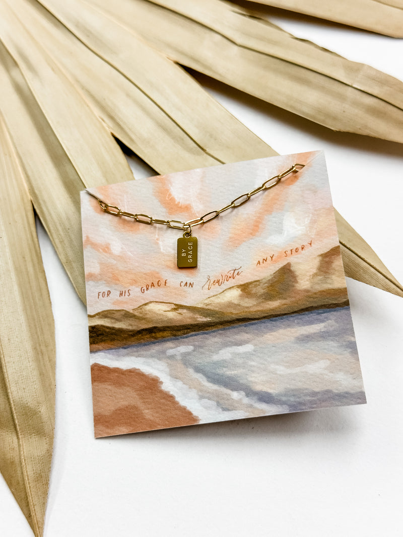 Dear Heart | By Grace Mini Tag Necklace