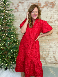 Emberly Jacquard Midi Dress