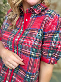 Kealy Sequin Plaid Dress